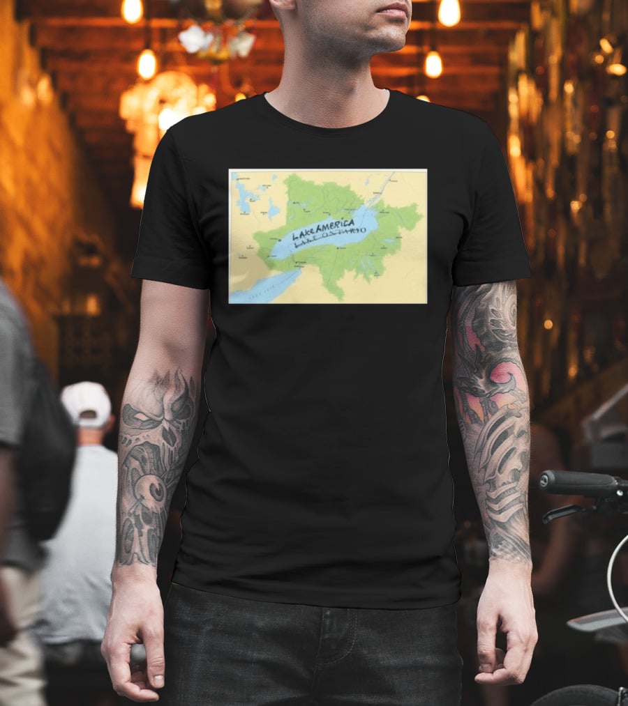 Lake Ontario Map Lake America Fun Geography Twist T-Shirt