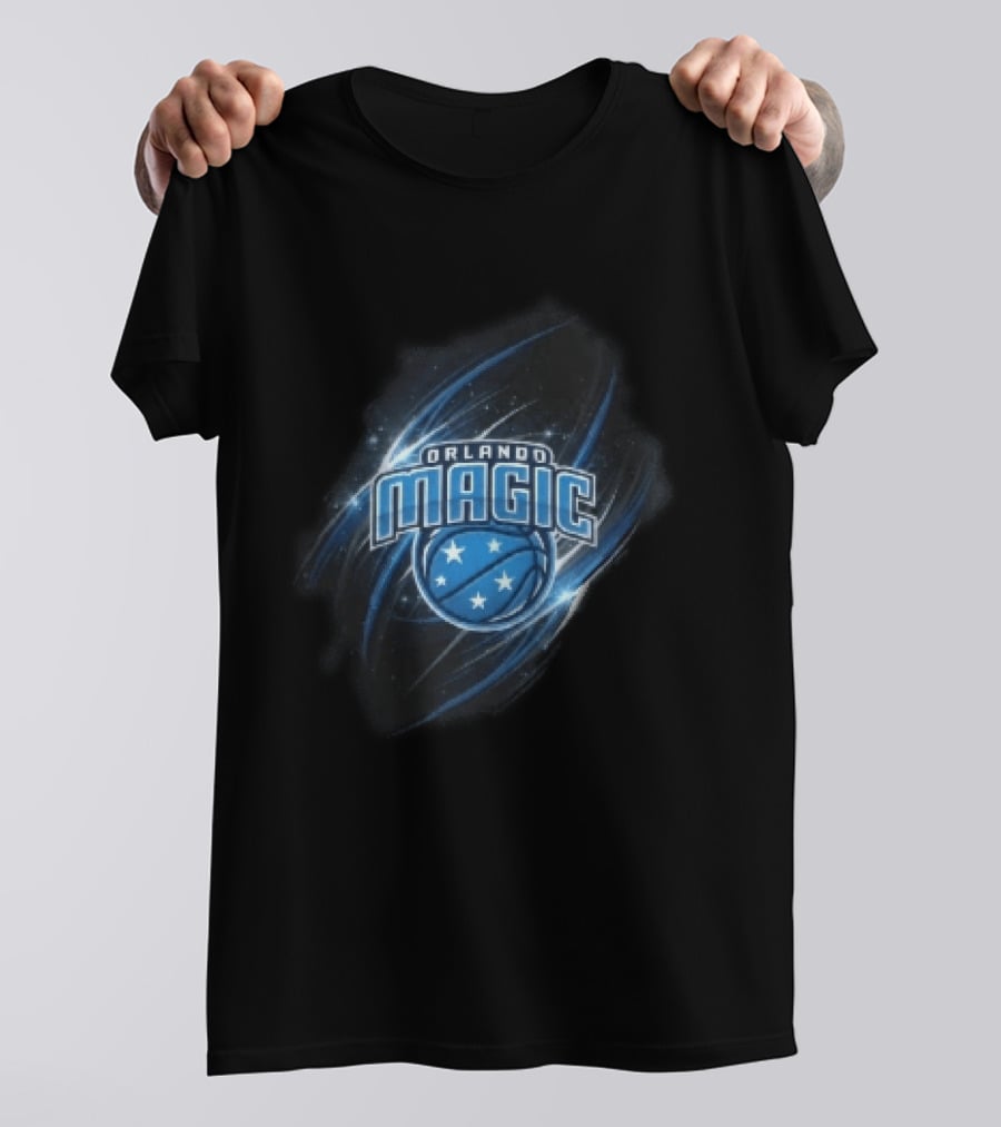 Orlando Magic NBA Basketball Stars Glowing Blue Swirl T-Shirt