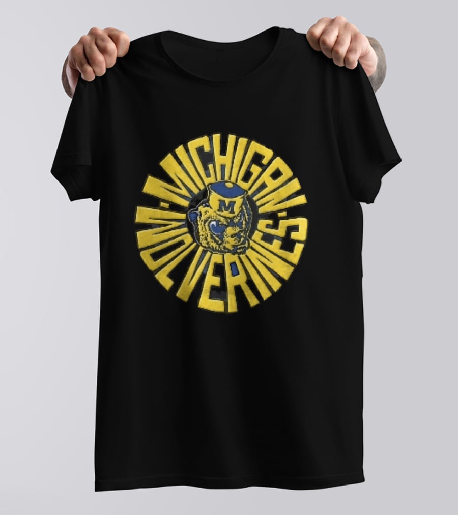 Michigan Wolverines NCAA Sailor Cap Radial Vintage Look T-Shirt