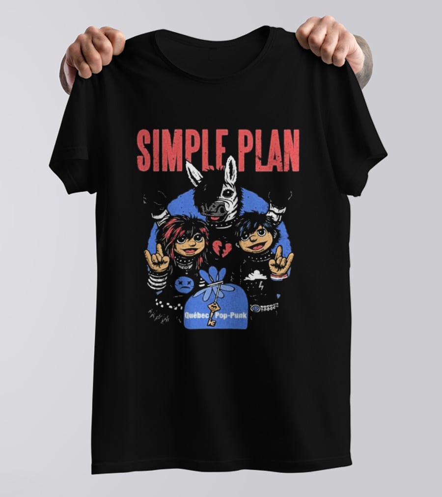 Simple Plan Quebec Pop Punk Passe Partout Mashup 2026 Black T-Shirt