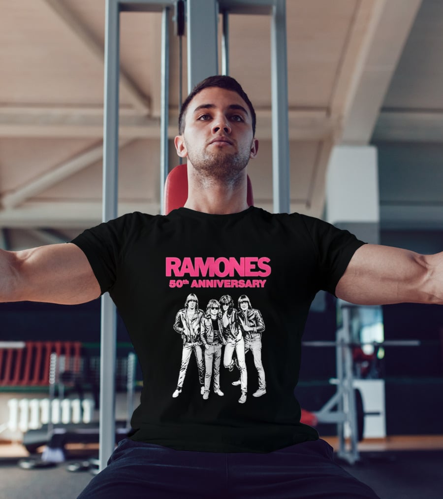 RAMONES 50th Anniversary August 30 2026 Hollywood Forever LA Black T-Shirt