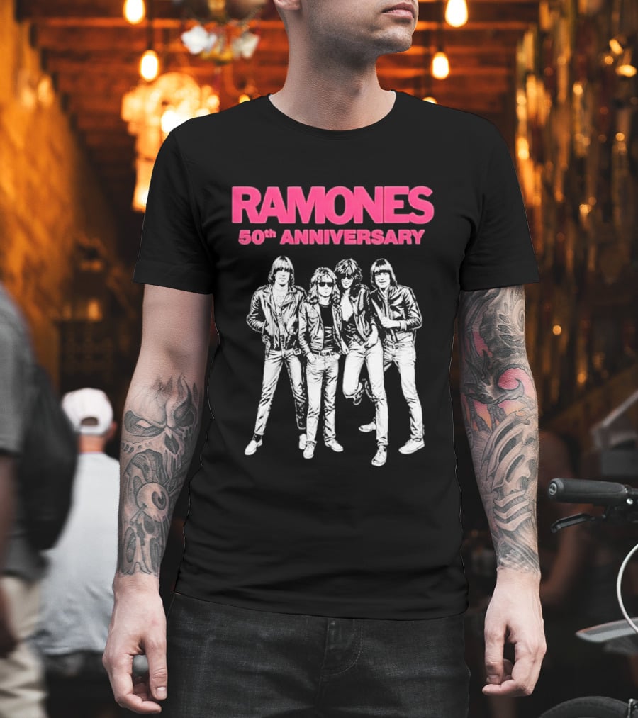 RAMONES 50th Anniversary August 30 2026 Hollywood Forever LA Black T-Shirt