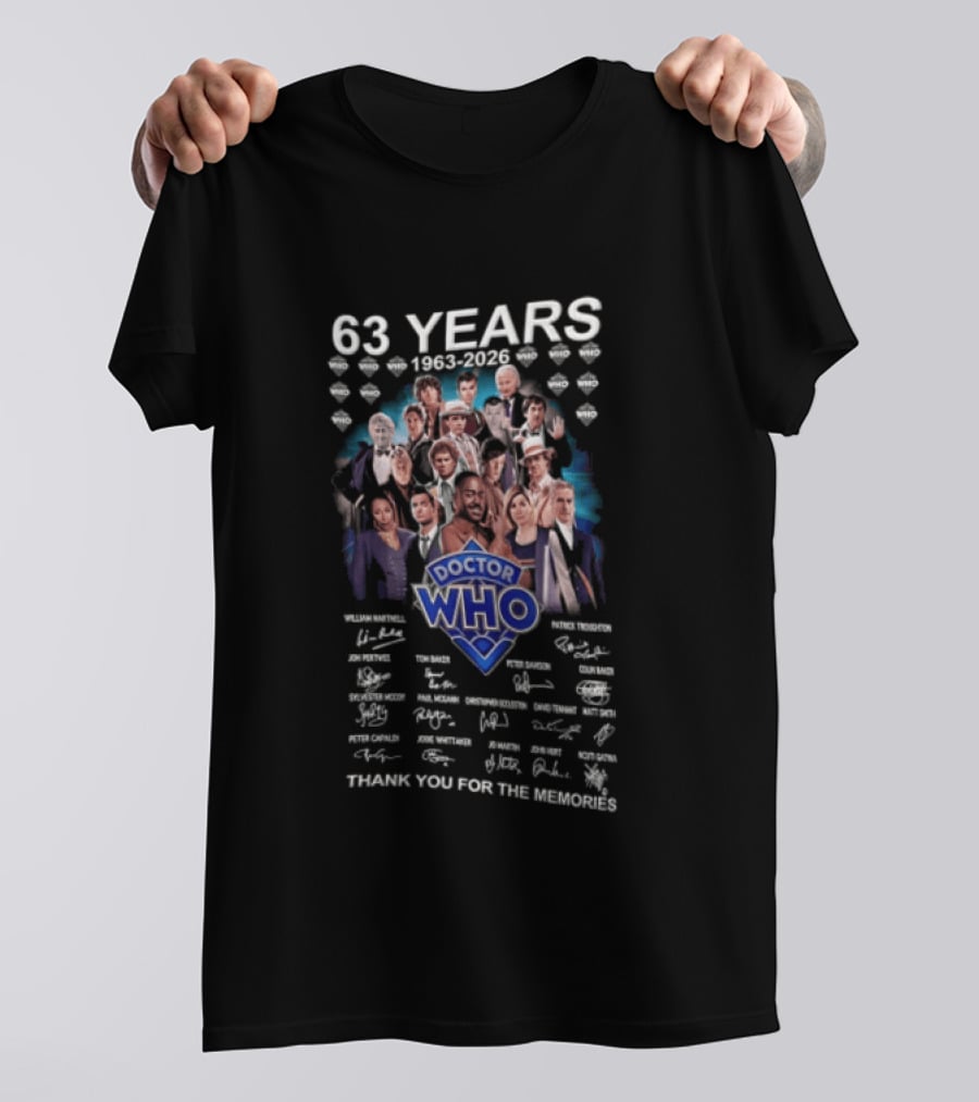 63 Years Doctor Who William Hartnell Patrick Troughton Thank You For The Memories T-Shirt