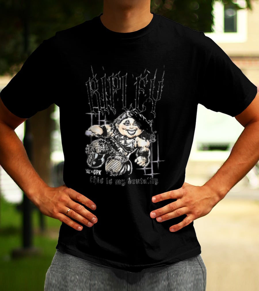 WWE GPK Ripley This Is My Brutality Female Wrestler Cartoon Caricature T-Shirt