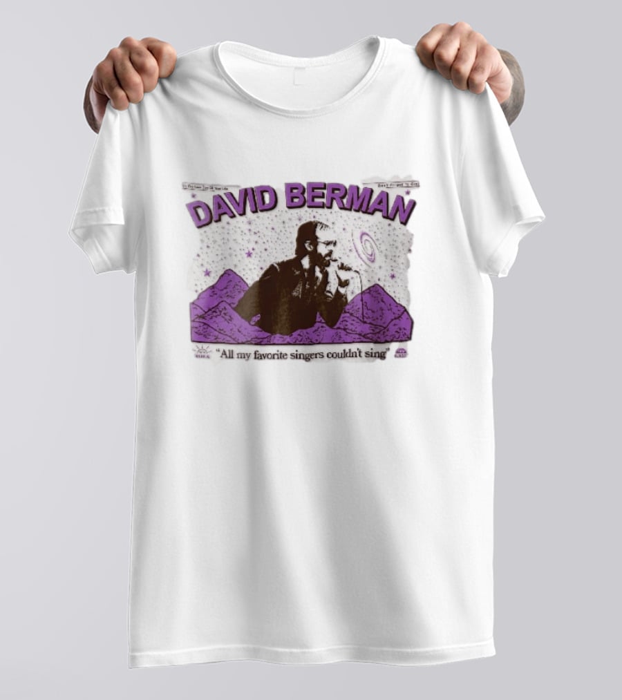 David Berman 1967 2019 All My Favorite Singers Couldnt Sing Microphone Mountains Galaxy Stars Halftone T-Shirt