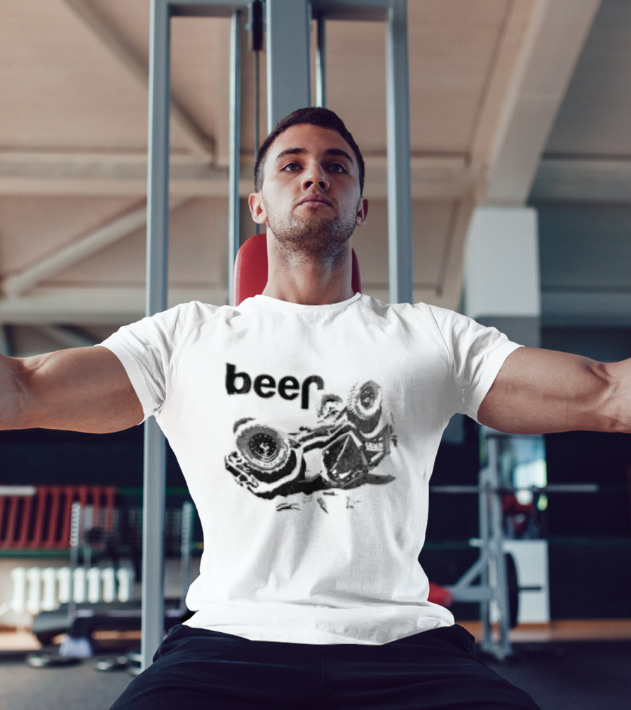 Beer Overturned Off Road Vehicle Offbeat Humor T-Shirt