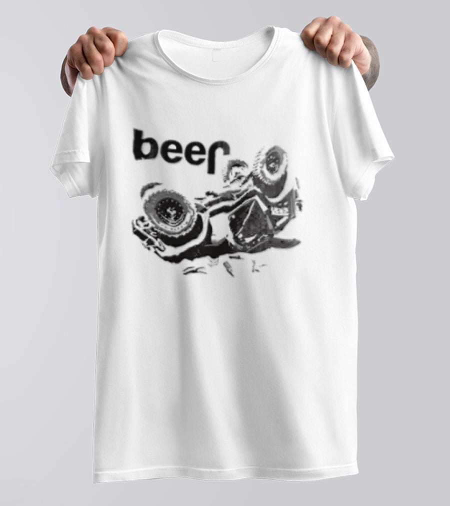 Beer Overturned Off Road Vehicle Offbeat Humor T-Shirt