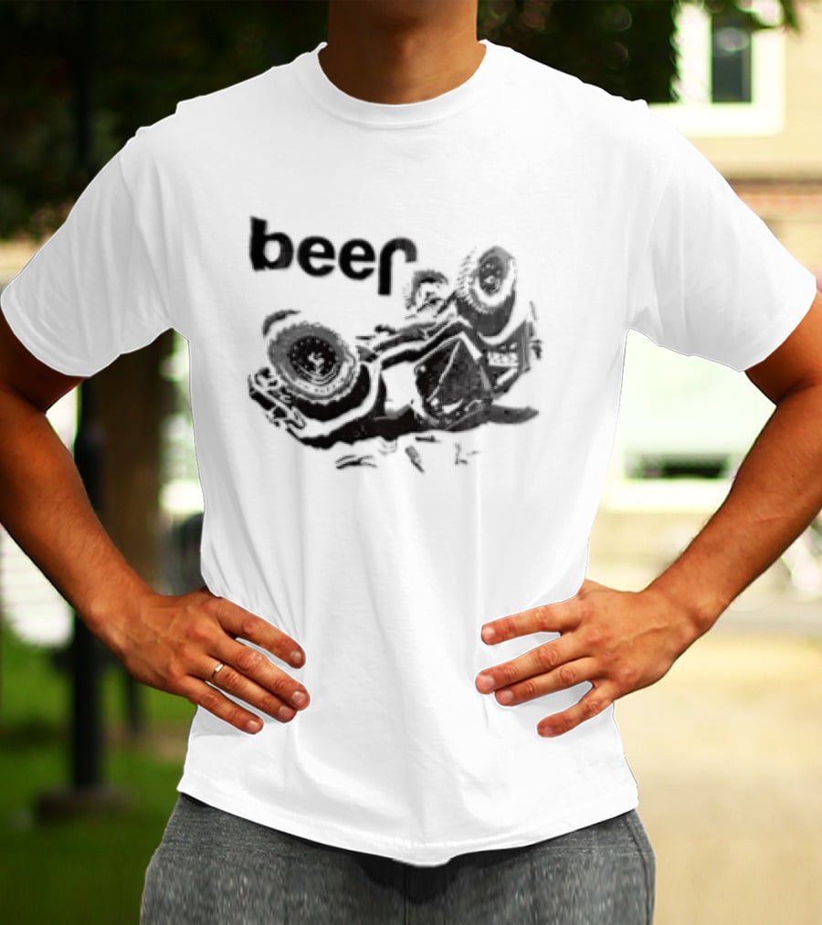 Beer Overturned Off Road Vehicle Offbeat Humor T-Shirt