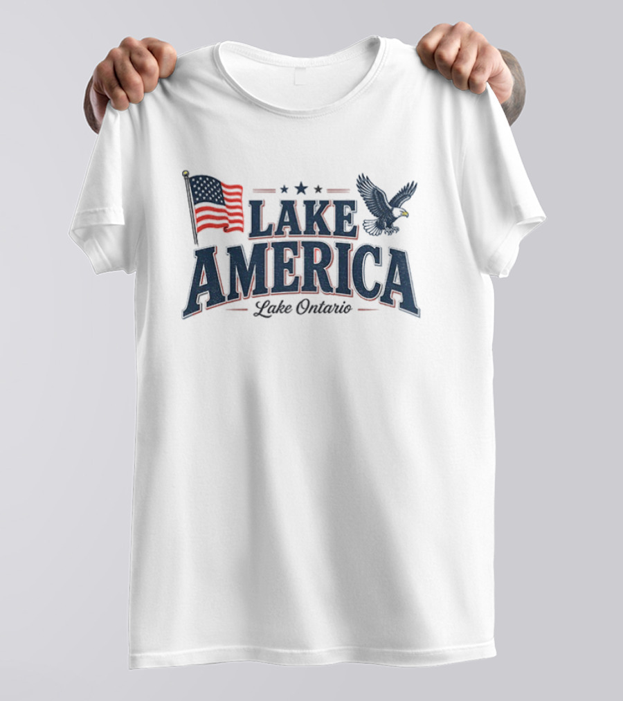 Lake America Lake Ontario Eagle American Flag Souvenir T-Shirt