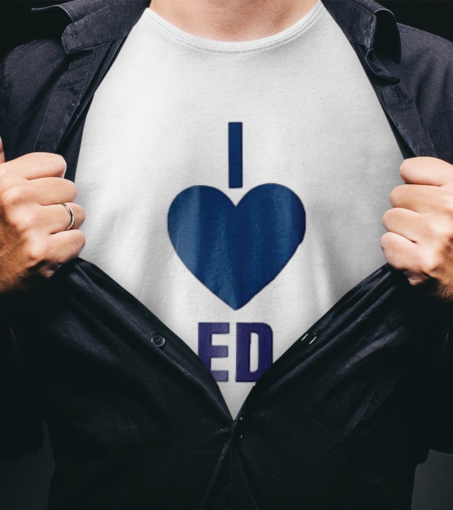 I Love ED Solid Blue T-Shirt