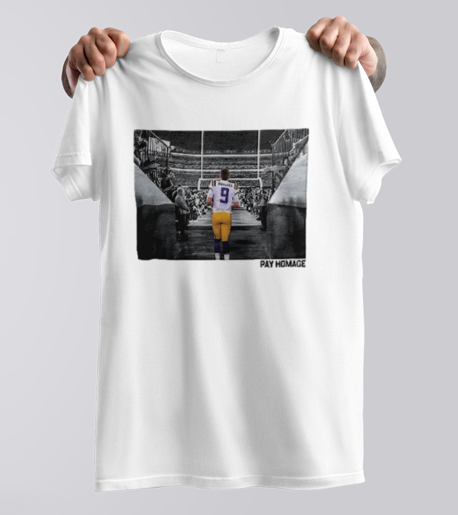 Lsu Tigers NCAA Burreaux Football Player Walking Stadium Tunnel Pay Homage T-Shirt
