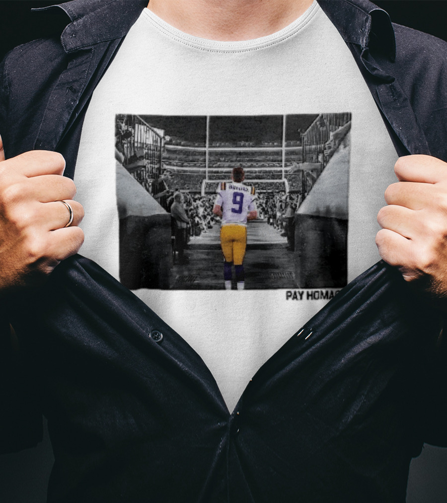 Lsu Tigers NCAA Burreaux Football Player Walking Stadium Tunnel Pay Homage T-Shirt