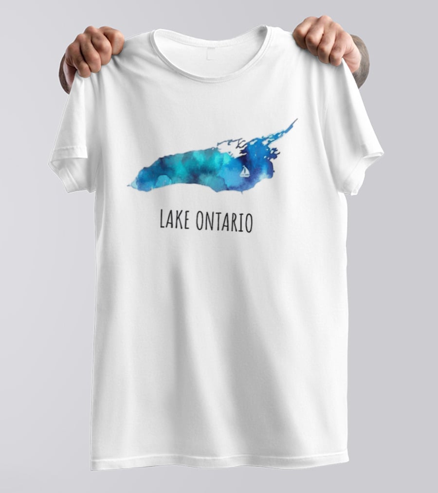 Lake Ontario Canada Map Watercolor T-Shirt