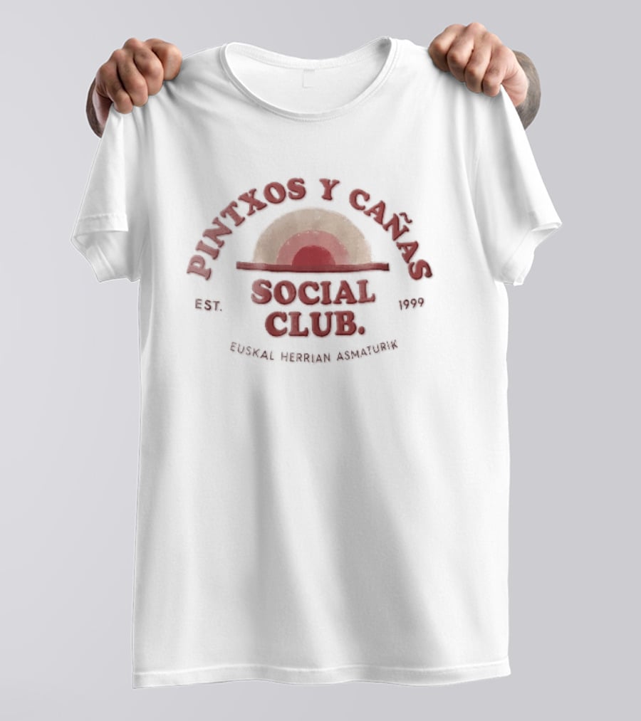 Pintxos Y Canas Social Club Est 1999 Euskal Herrian Asmaturik Sunrise Concentric Arches T-Shirt