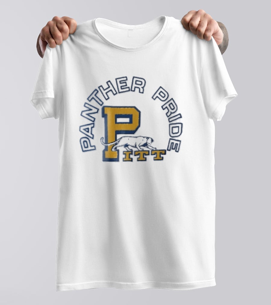 Panther Pride Crouching Feline Yellow Block Letter P Pitt T-Shirt