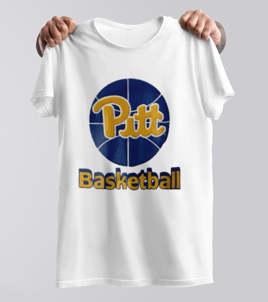 Pittsburgh Panthers Pitt Basketball Blue Sphere Yellow Script NCAA 3D T-Shirt
