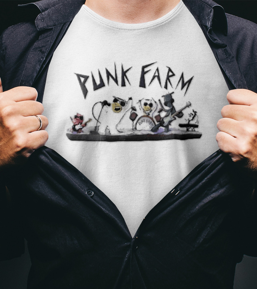 Punk Farm Cartoon Rock Band Animals Stage Jjk T-Shirt