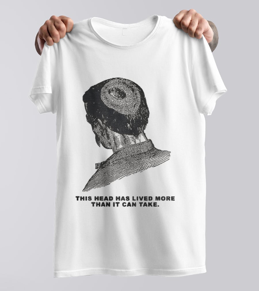 This Head Has Lived More Than It Can Take Vintage Woodcut T-Shirt