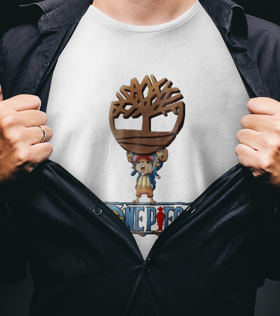 Timberland One Piece Reindeer Chopper Holding Wooden Tree T-Shirt