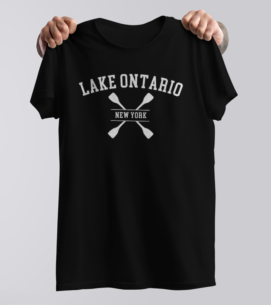 Lake Ontario New York Crossed Paddles Boating Lover T-Shirt