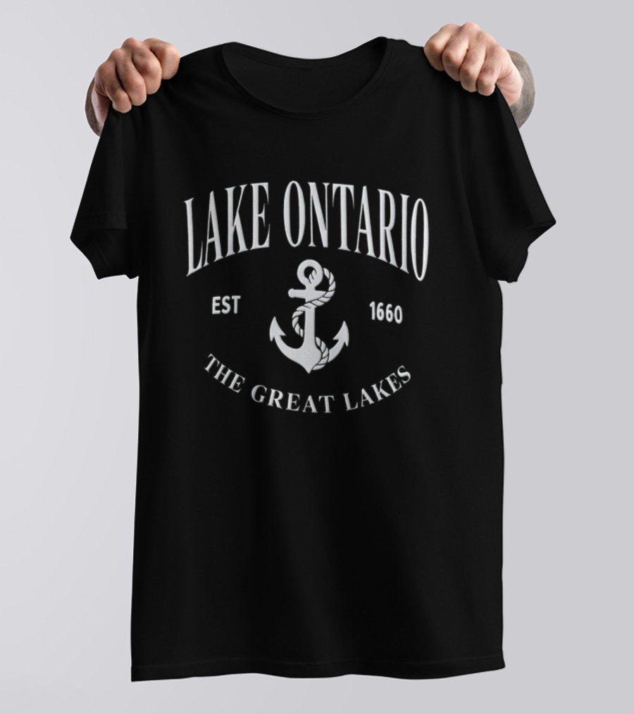 Lake Ontario The Great Lakes Est 1660 Anchor T-Shirt