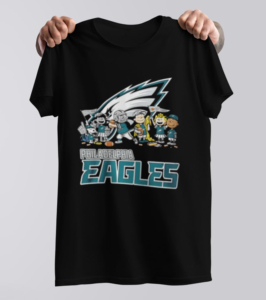 Philadelphia Eagles Charlie Brown Snoopy Cheerleaders Team T-Shirt