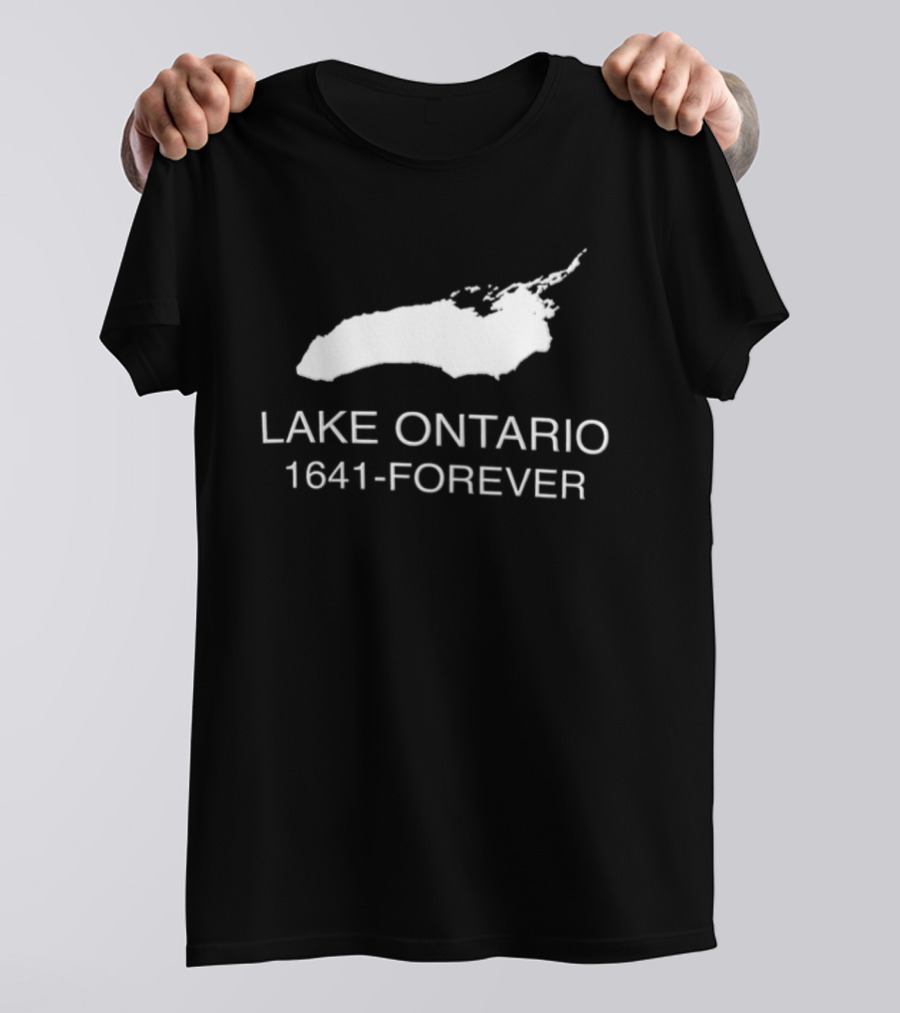Lake Ontario 1641 Forever Geography Great Lakes Map T-Shirt