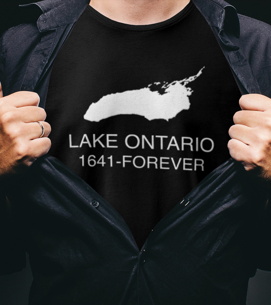 Lake Ontario 1641 Forever Geography Great Lakes Map T-Shirt