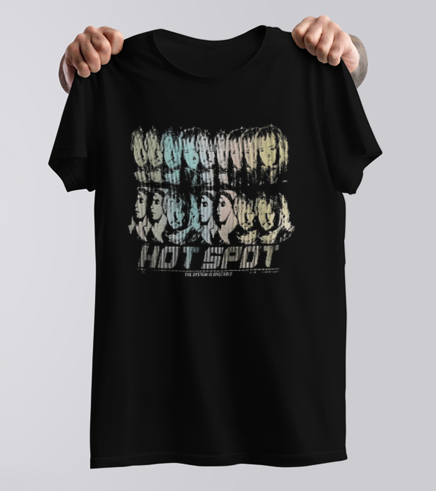The System Is Unstable ABBA Glitch Vertical Line Rainbow Halftone Hot Spot T-Shirt
