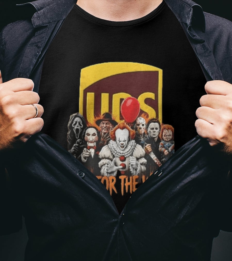 UPS Not For The Weak Pennywise Ghostface Freddy Krueger Michael Myers Jason Voorhees Horror Villains Red Balloon T-Shirt