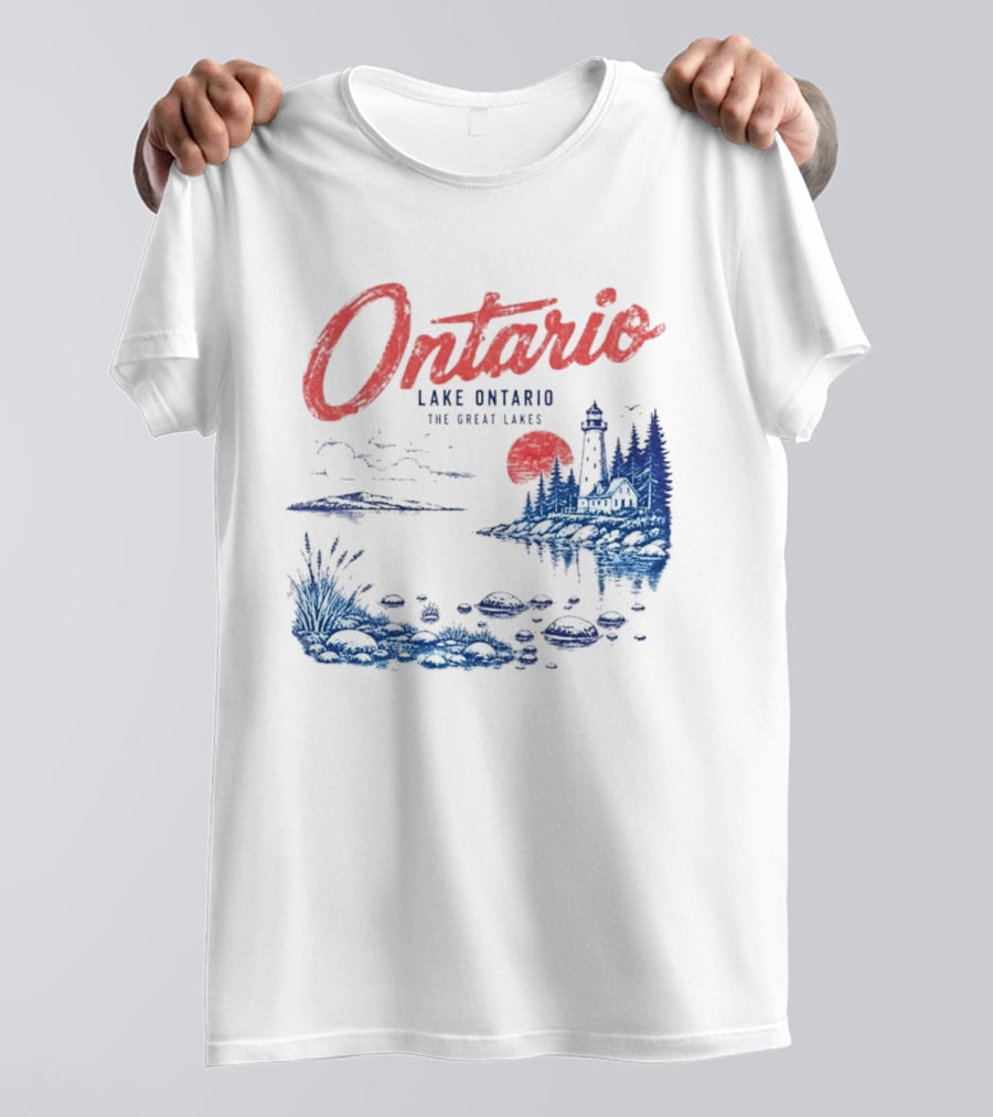 Ontario Lake Ontario The Great Lakes Lighthouse Scene T-Shirt