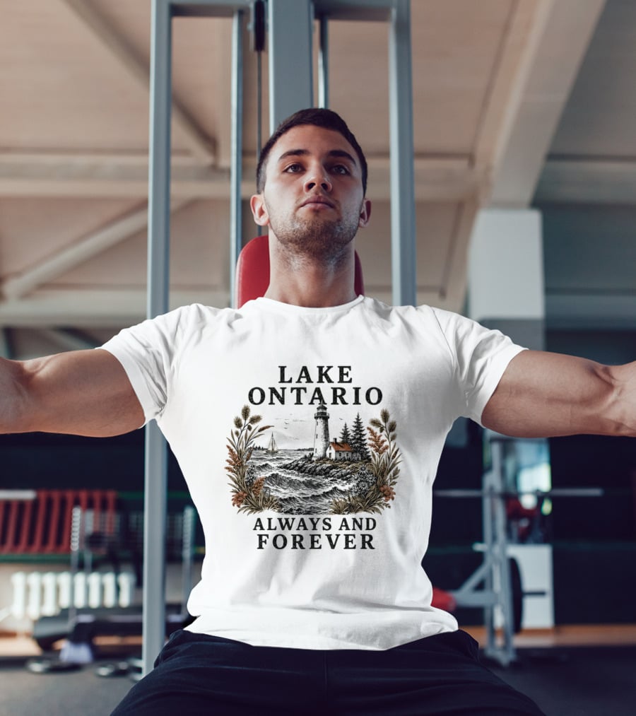 Lake Ontario Always And Forever 2026 Lighthouse Scenery Sailboat T-Shirt