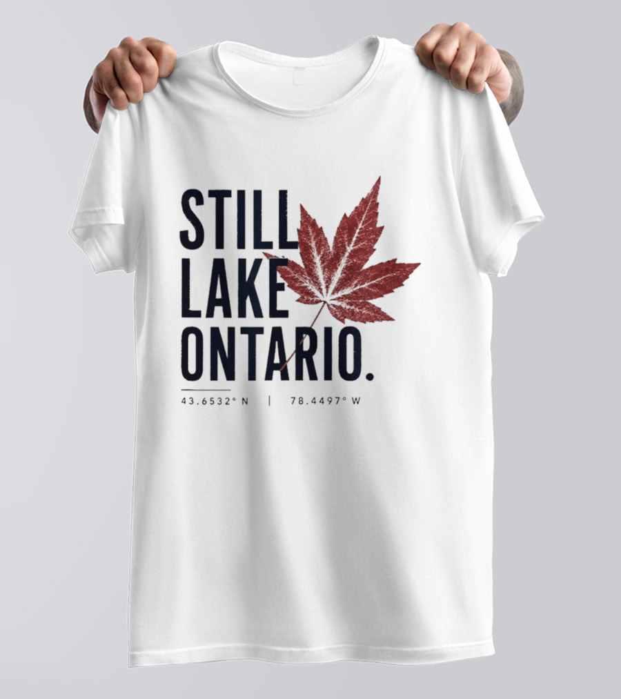 Still Lake Ontario Canada 43.6532°N 79.4497°W Maple Leaf T-Shirt
