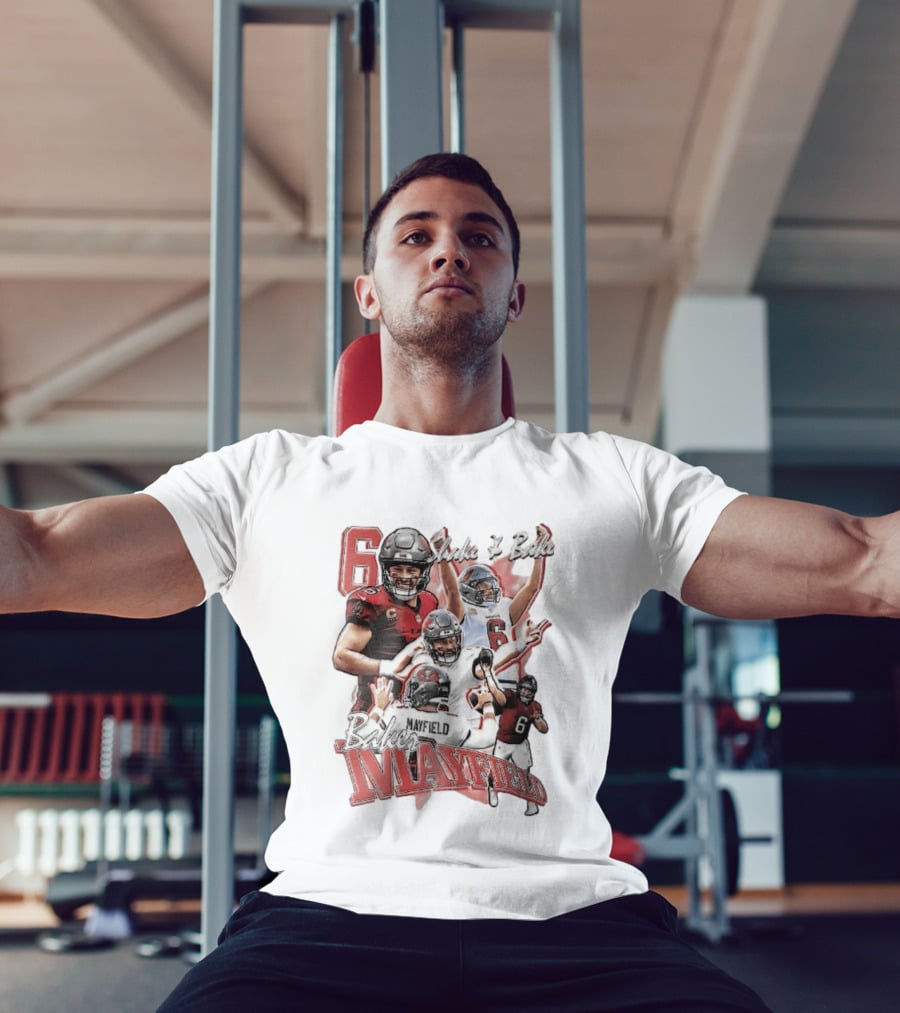 Baker Mayfield Shake And Bake Tampa Bay Buccaneers Action Collage T-Shirt