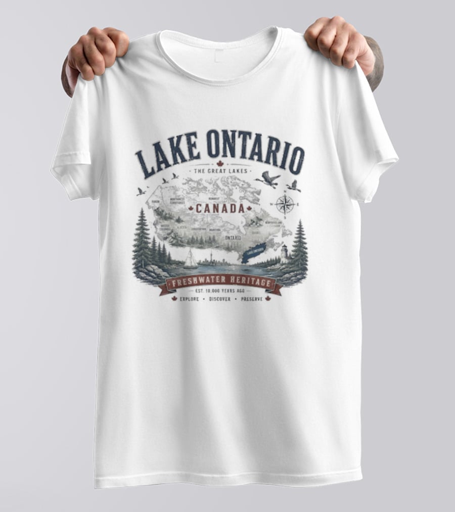 Lake Ontario Canada Freshwater Heritage Great Lakes Exploration T-Shirt