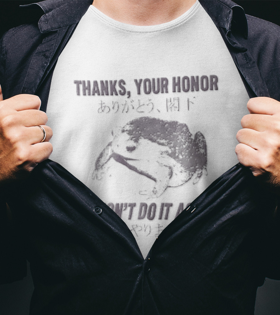 Thanks Your Honor I Wont Do It Again Sad Squishy Toad Japanese Pastel T-Shirt