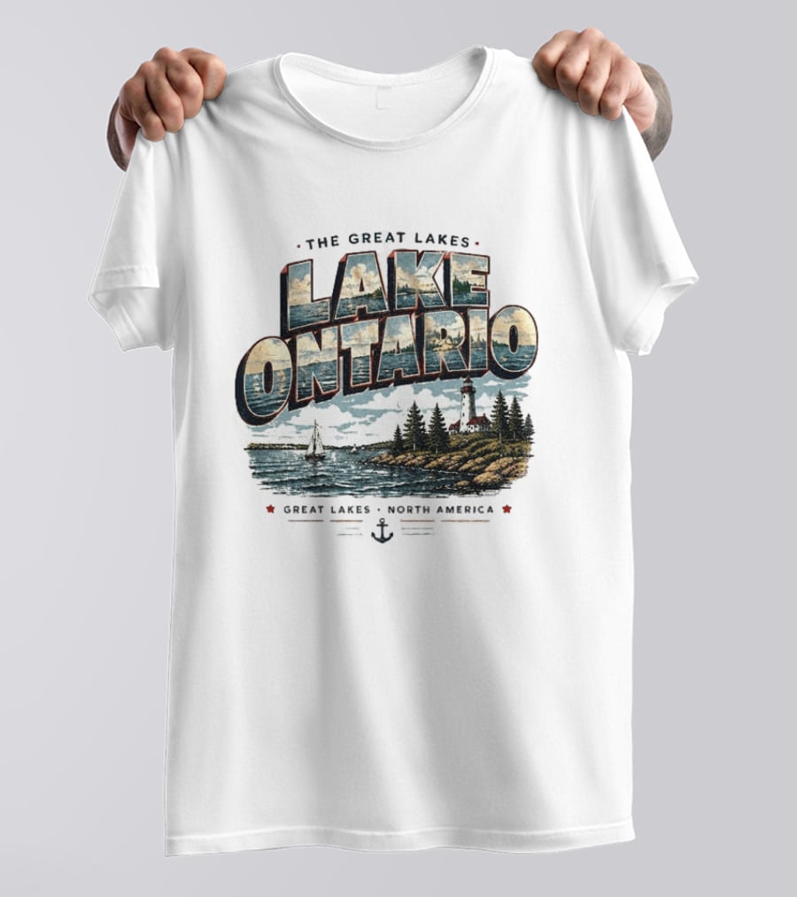 The Great Lakes Lake Ontario Sailing Lighthouse North America T-Shirt
