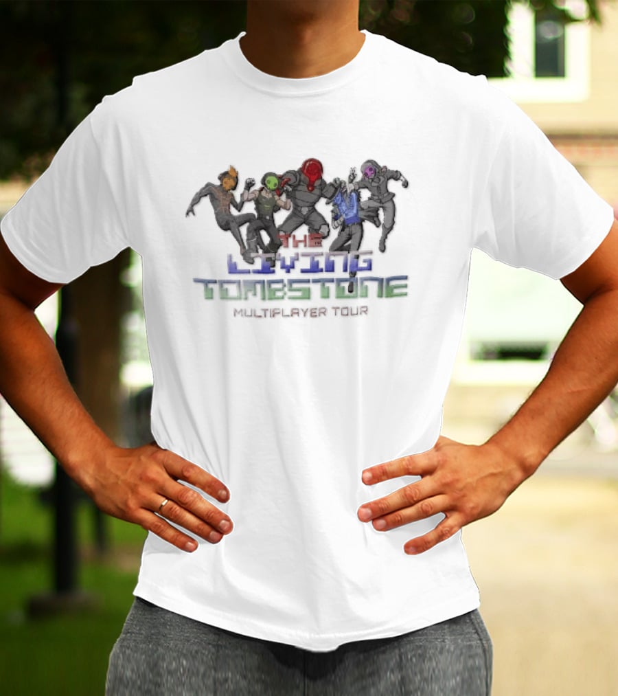 The Living Tombstone Multiplayer Tour Five Masked Cyber Characters T-Shirt