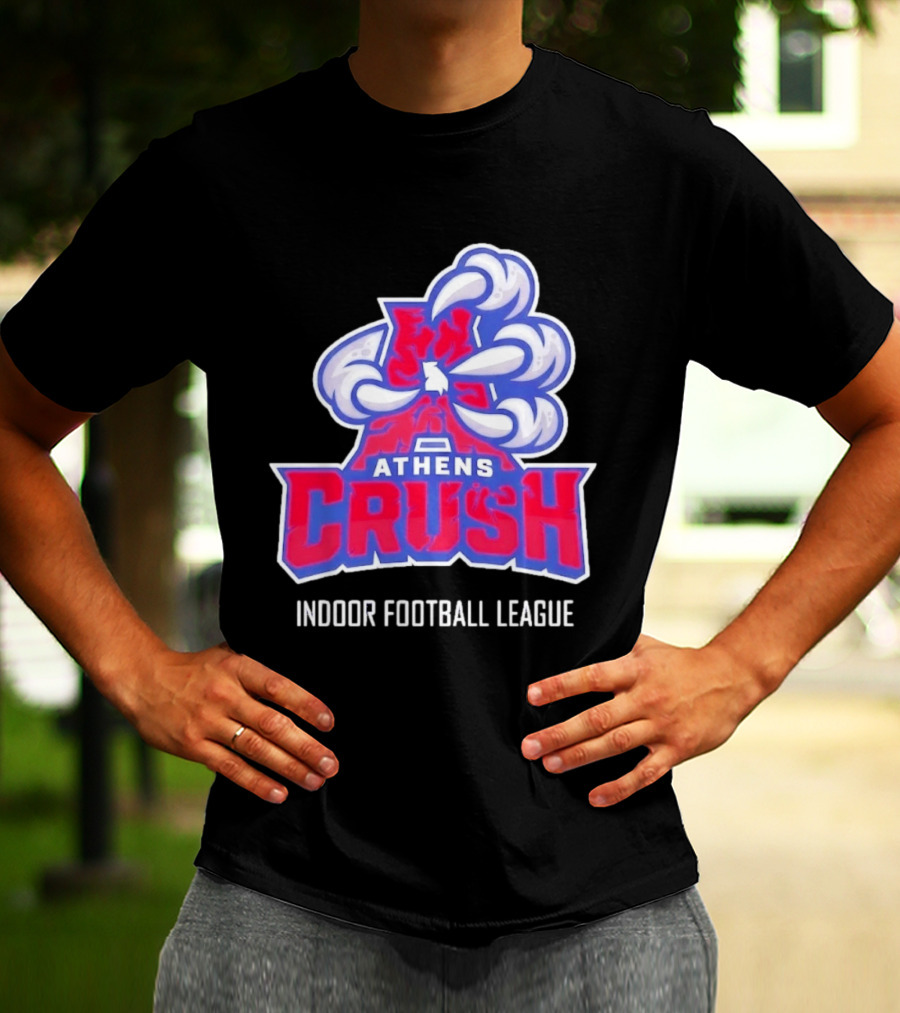 Athens Crush Indoor Football League Team Logo Cloudburst T-Shirt