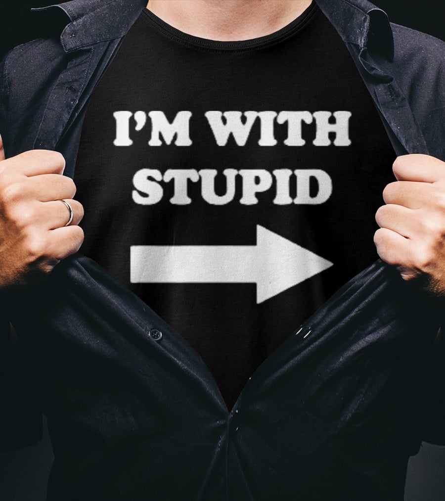 I'm With Stupid Ben Affleck Arrow Humor T-Shirt