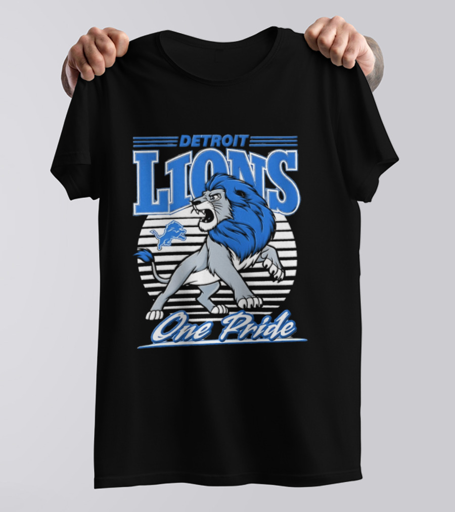Detroit Lions One Pride Roaring Lion Fan T-Shirt