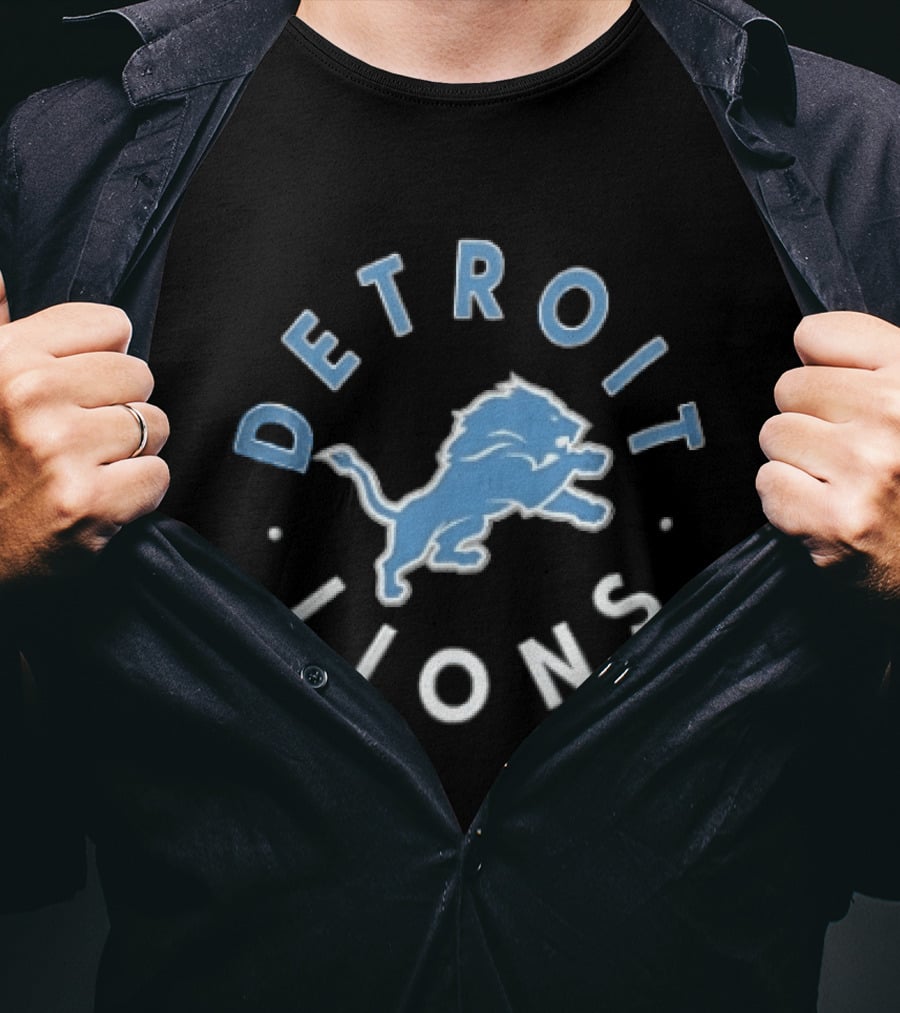Detroit Lions NFL Team Blue Lion T-Shirt