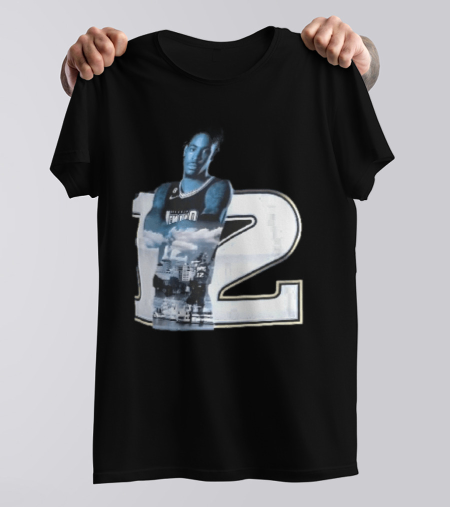 Essentials Ja Morant Black Memphis Grizzlies Player Number 12 T-Shirt