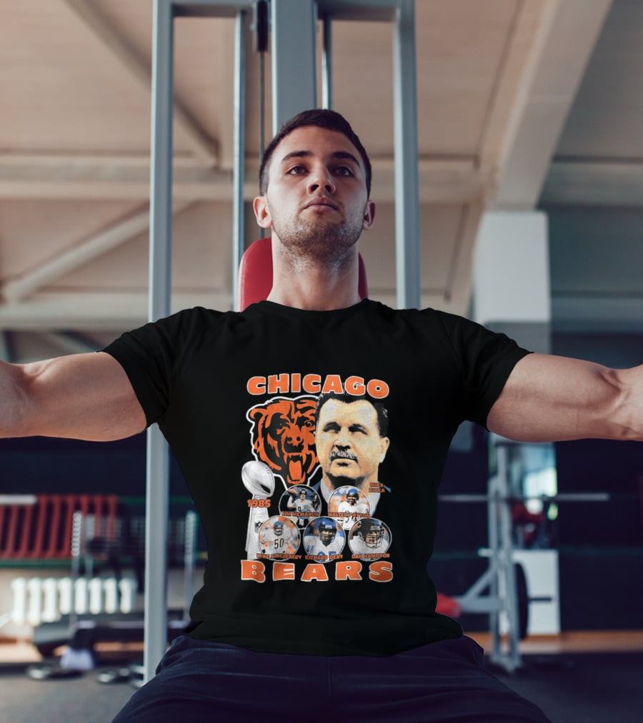 Chicago Bears 1985 Mike Ditka Jim McMahon Walter Payton Mike Singletary Richard Dent Dan Hampton T-Shirt
