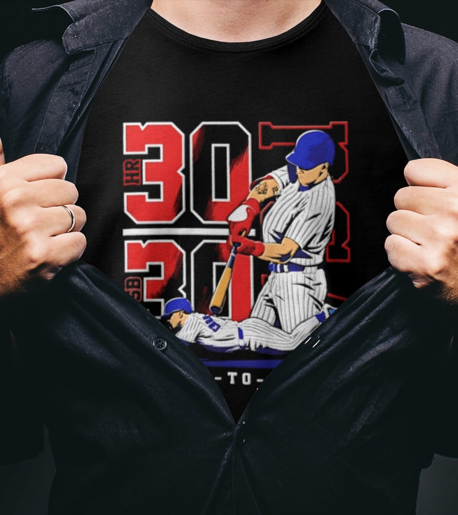 Pete Crow Armstrong Chicago Cubs Back To Back HR SB 30 30 Club Baseball T-Shirt
