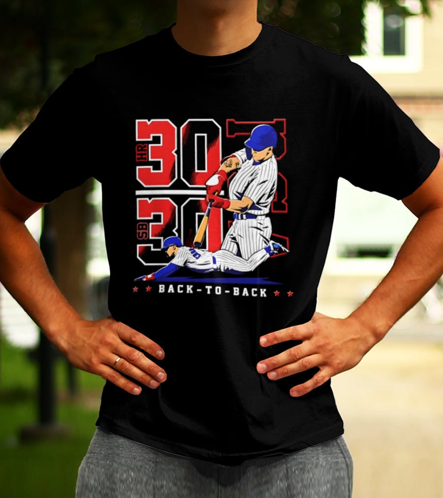 Pete Crow Armstrong Chicago Cubs Back To Back HR SB 30 30 Club Baseball T-Shirt