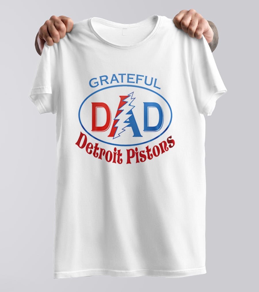 Grateful Dad Detroit Pistons Lightning Bolt T-Shirt