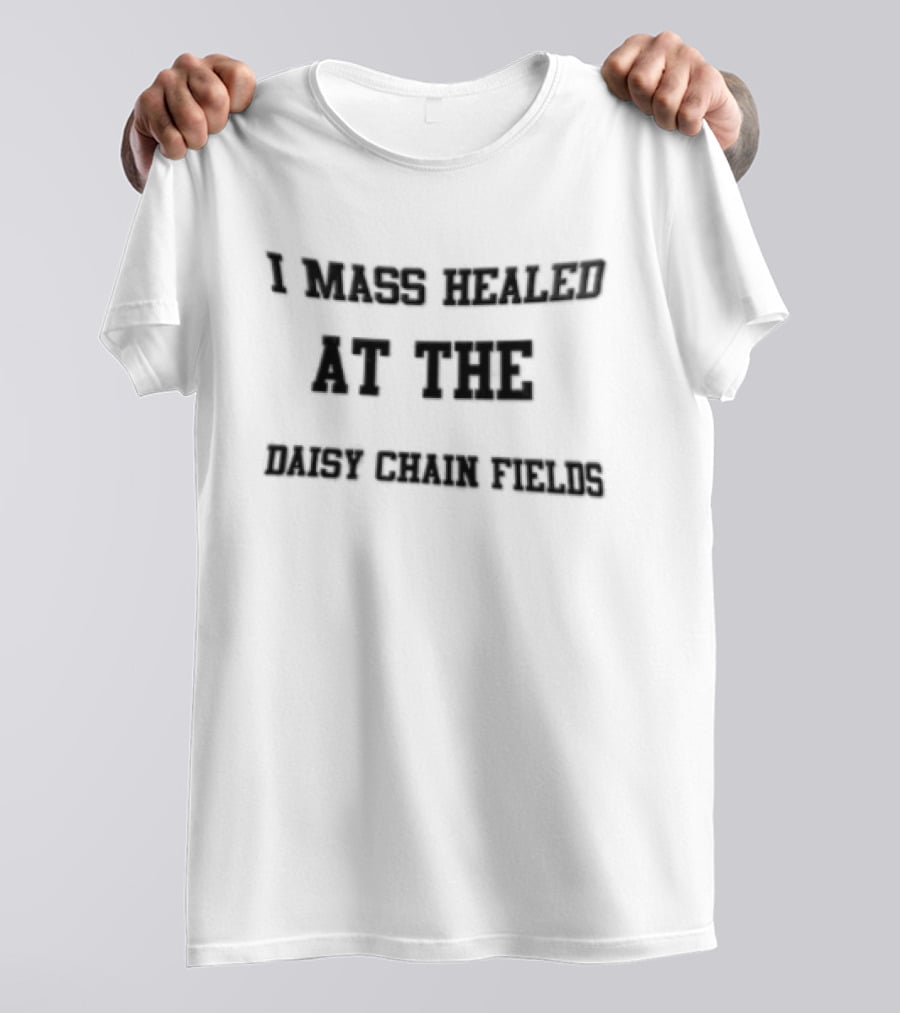 I Mass Healed At The Daisy Chain Fields Black Collegiate Block T-Shirt
