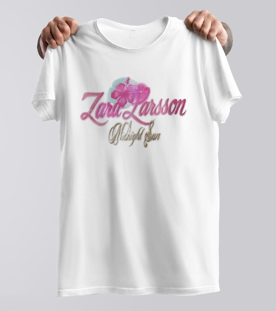 Zara Larsson Midnight Sun Pink Hibiscus Sparkles Y2K T-Shirt