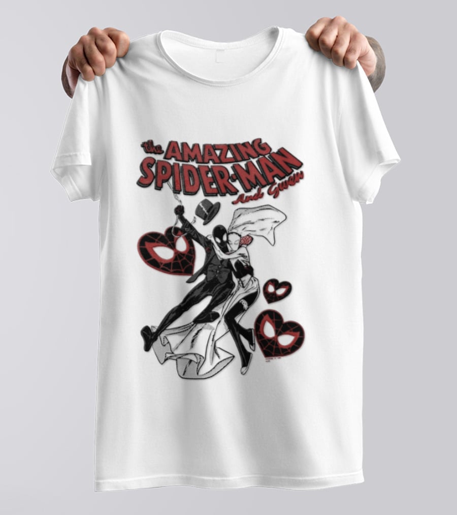 The Amazing Spider Man Loves Gwen Miles Morales Spider Man Gwen Stacy T-Shirt